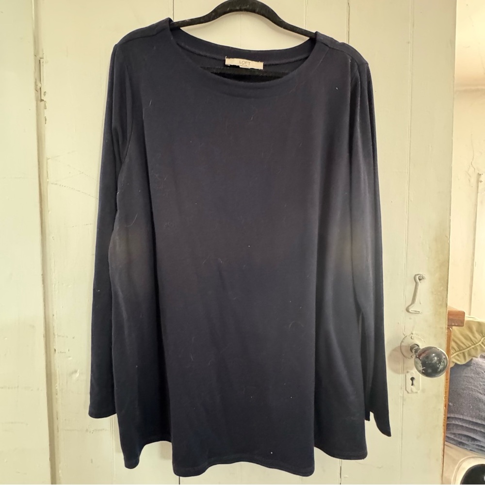 Navy Blue Long Sleeve Top